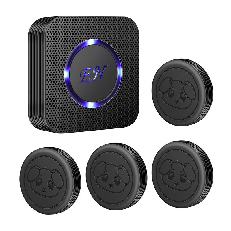 EverNary Dog Door Bell, Wireless Dog Doorbells for Potty Training,Doggie Door Bell with Waterproof Touch Button, Door Bells for Dog to Go Outside (1 Receiver and 4 Transmitters) - Image 1